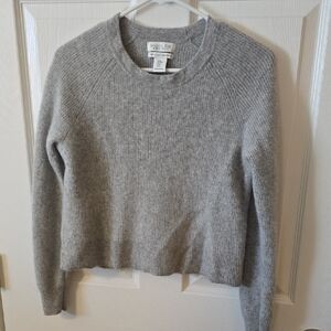 Rachel Zoe Women's Light Gray Crew Neck Cashmere Sweater